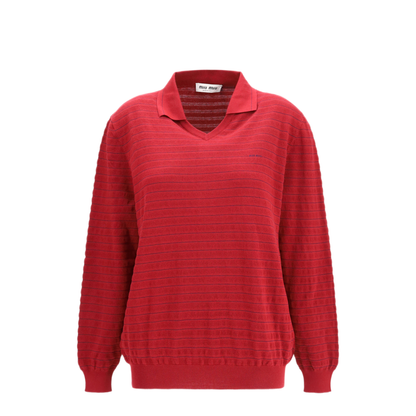 MAYFEYR - Miu Miu - Cotton V Neck Sweater - MML05RSOOO184QF0399