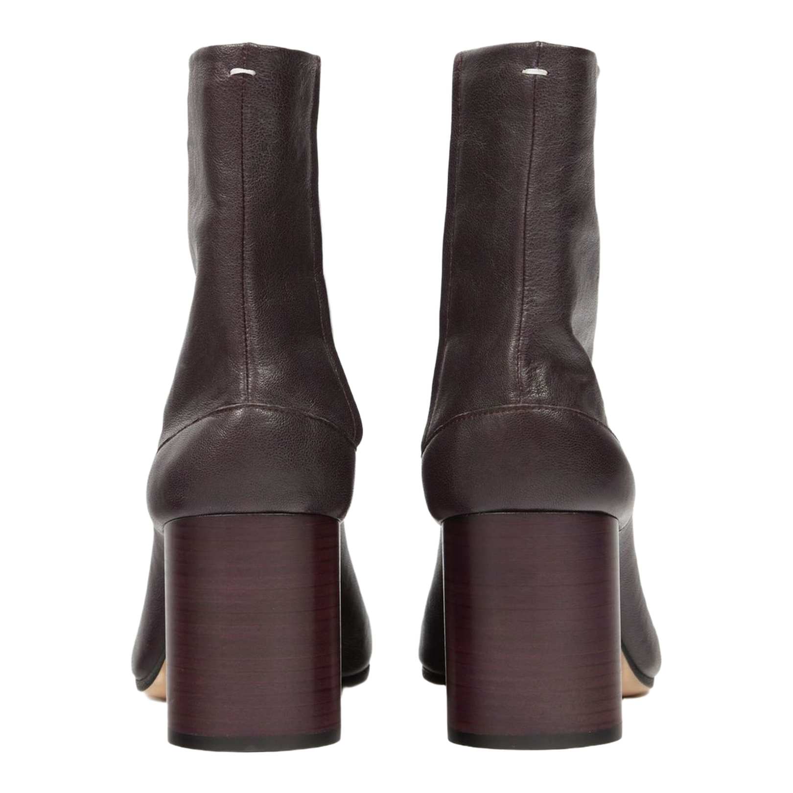 Brown Signature Tabi Toe High Block Heel Boots