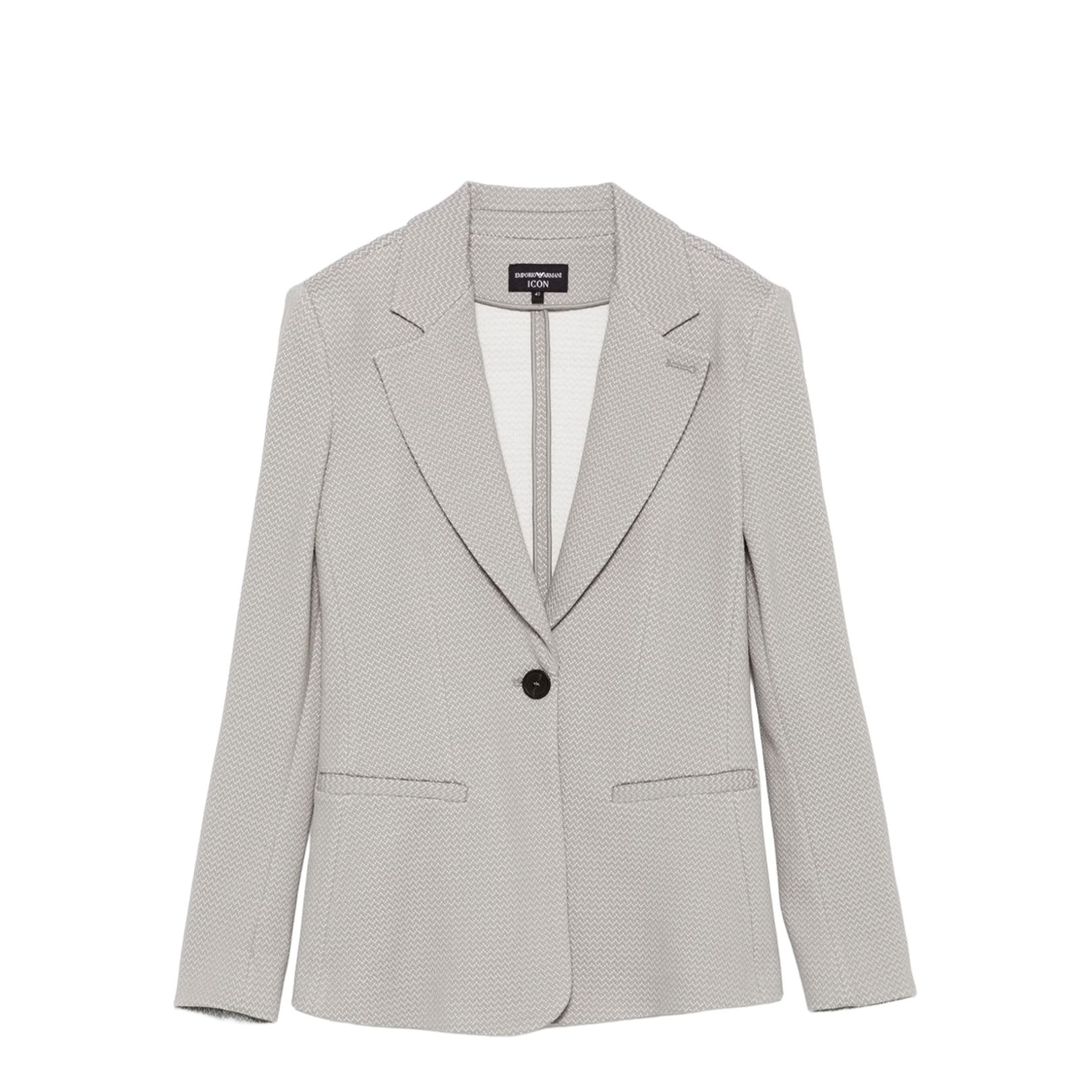 Icon Single-Breasted Jacket in an Embossed Jacquard Knit
