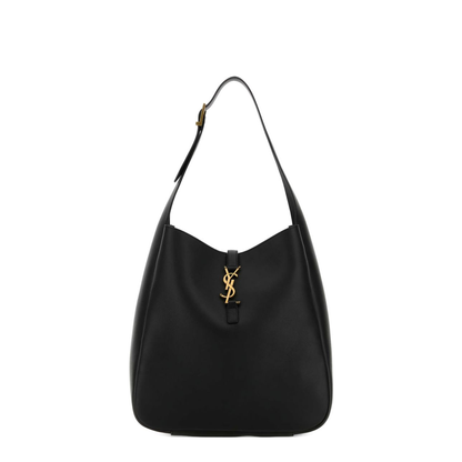 Le 5 À 7 Supple Large Grained Calfskin Shoulder Bag - Black