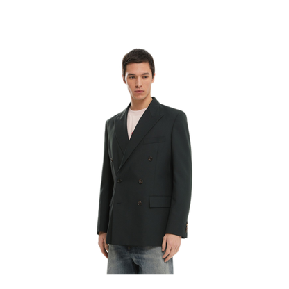 MAYFEYR - 1989 STUDIO - Dark Green Double Breasted Blazer - F04MTB009FAB0017200
