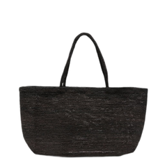 Dark Grey Woven Design Tote Bag
