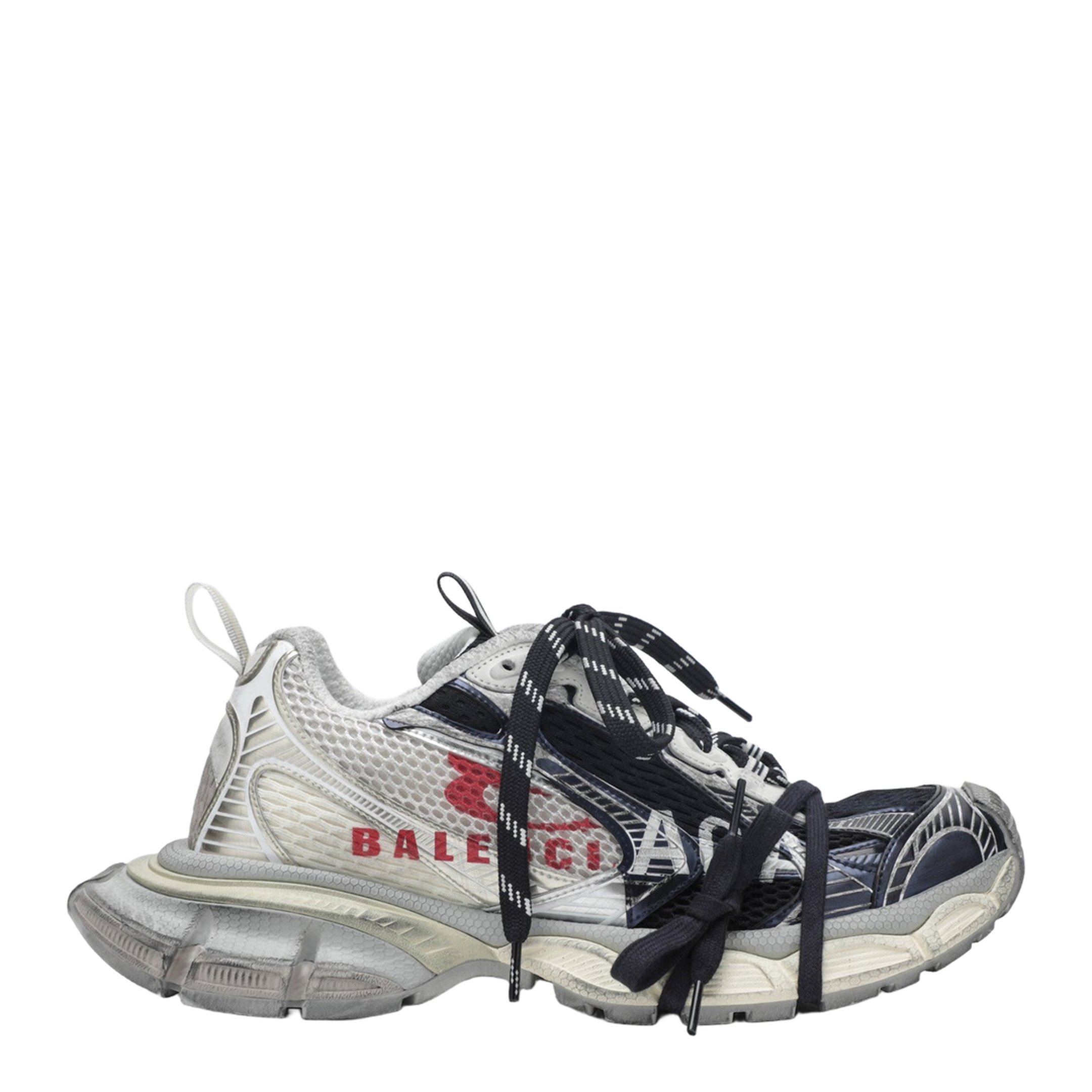 3XL Split Logo Sneakers in Light Yellow Red Navy