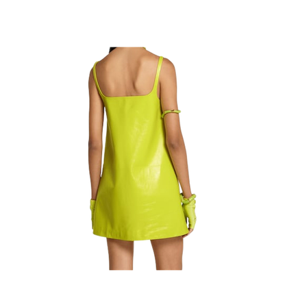 Shiny Leather Mini A-Line Dress
