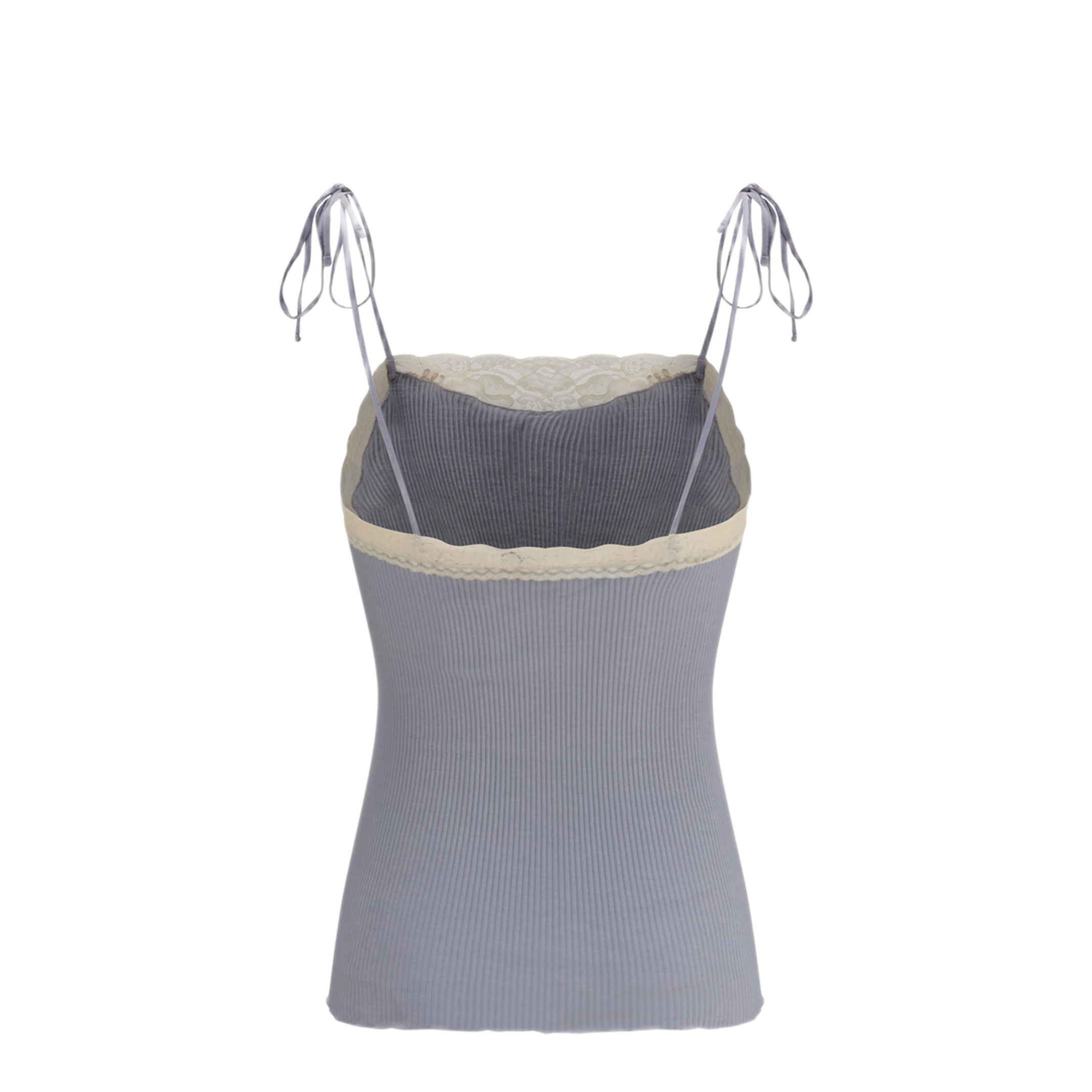 MAYFEYR - Chloè - Jersey And Lace Thin Strap Top - CH26UJH47093053