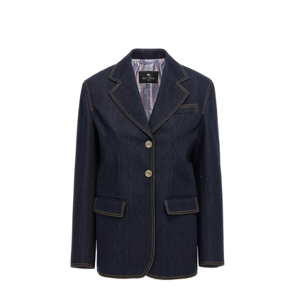 Single Breasted Denim Blazer