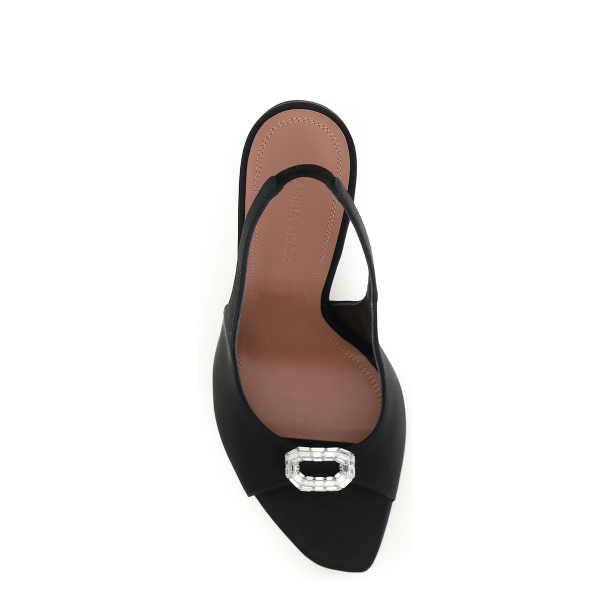 MAYFEYR - Amina Muaddi - Mini Camelia Slingback Sandals - 18S366732MINBLACKSATIN