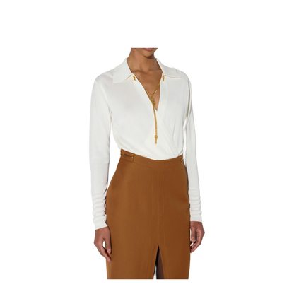 MAYFEYR - Elisabetta Franchi - Top White - BK03S66E2193