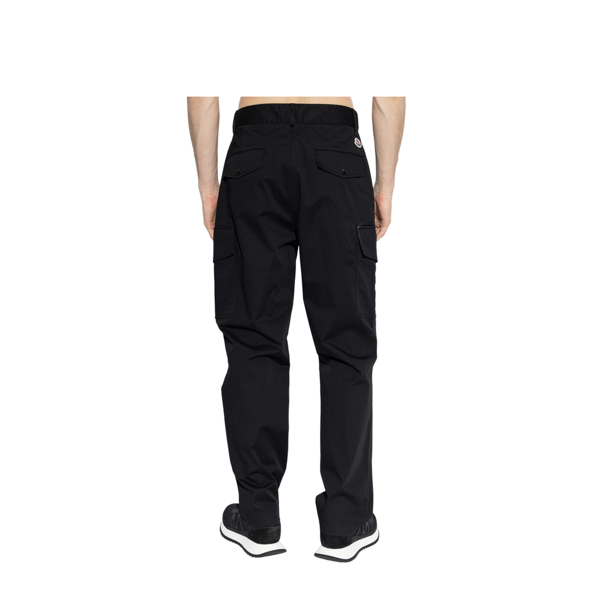 Black Stretch Cotton Cargo Pant