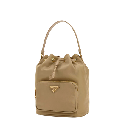Beige Re-Nylon Duet Bucket Bag