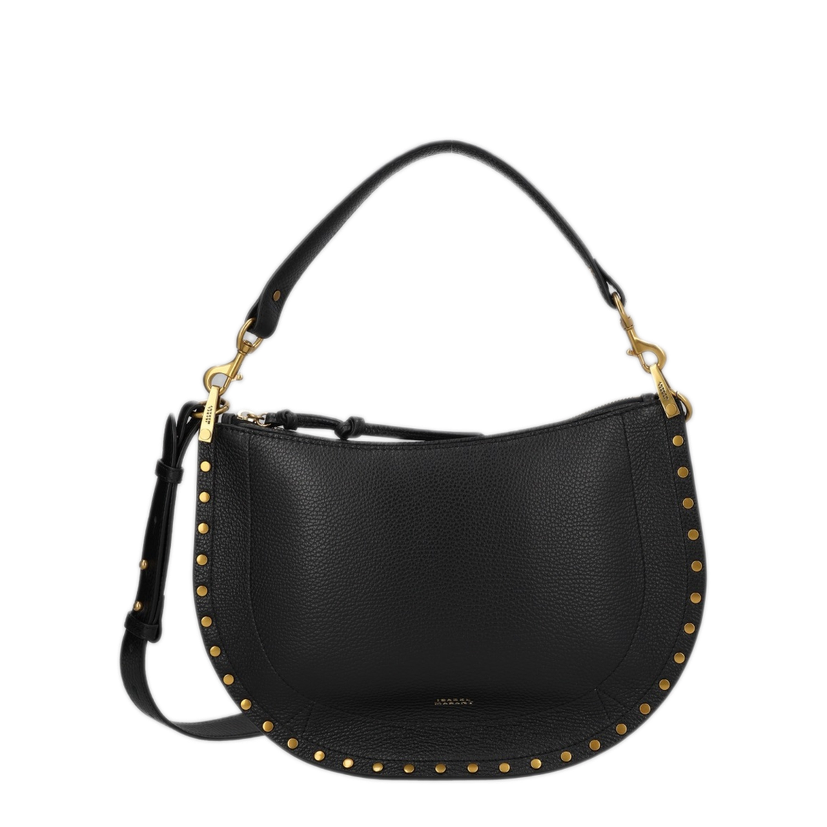 Oskan Soft Zip Full-Grain Leather Shoulder Bag - Black