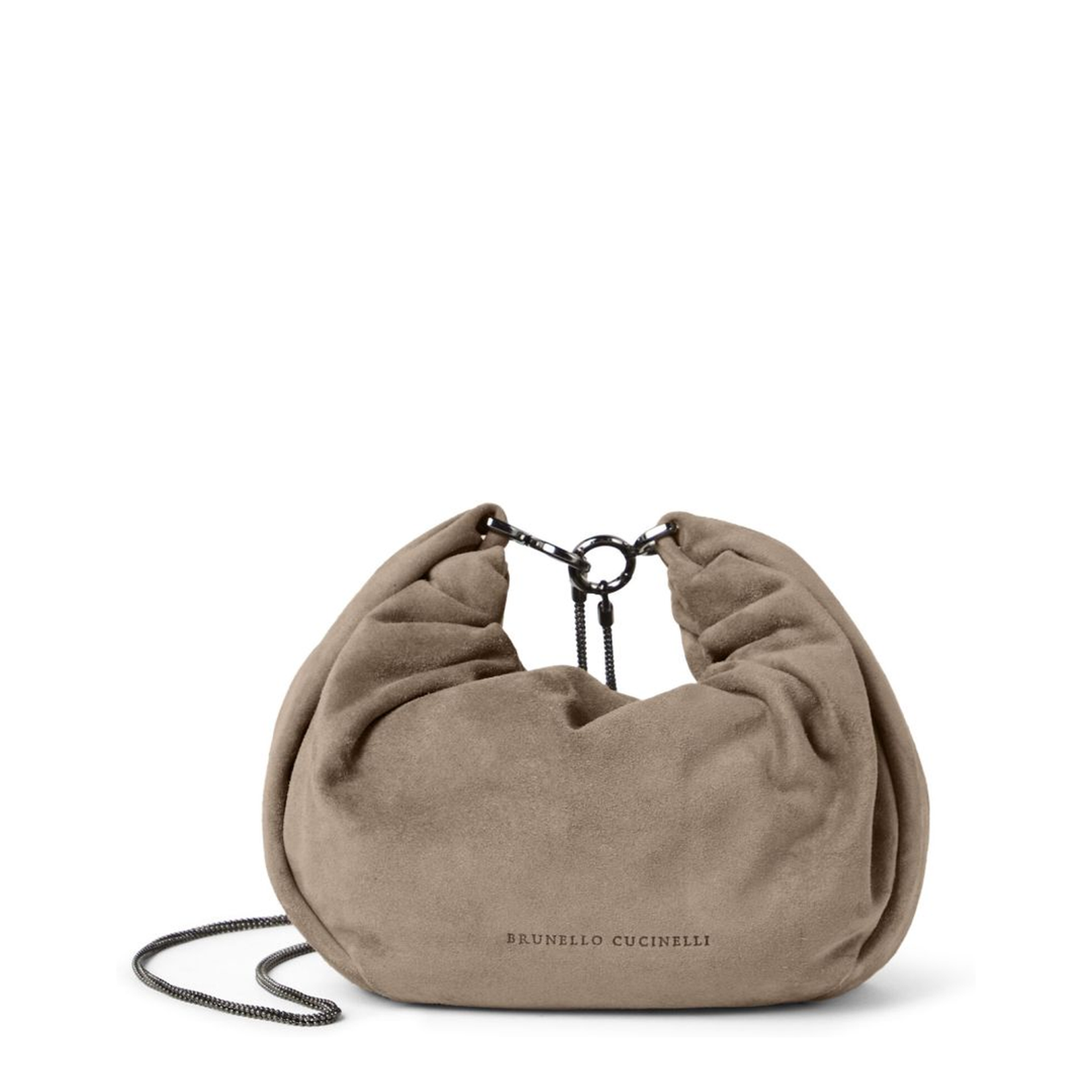 Suede Hobo Brioche Handbag