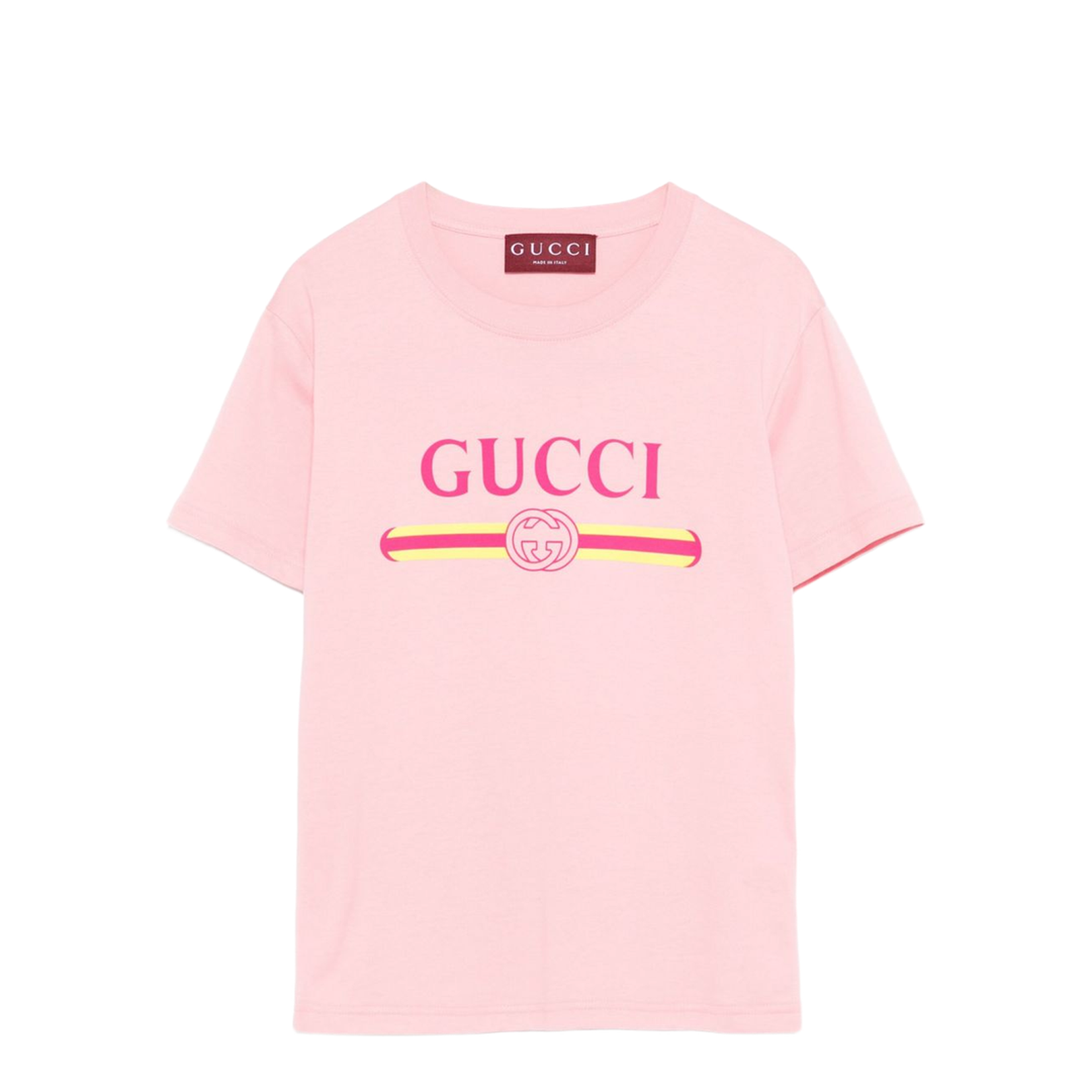 Cotton Jersey T-Shirt with Print in Pink