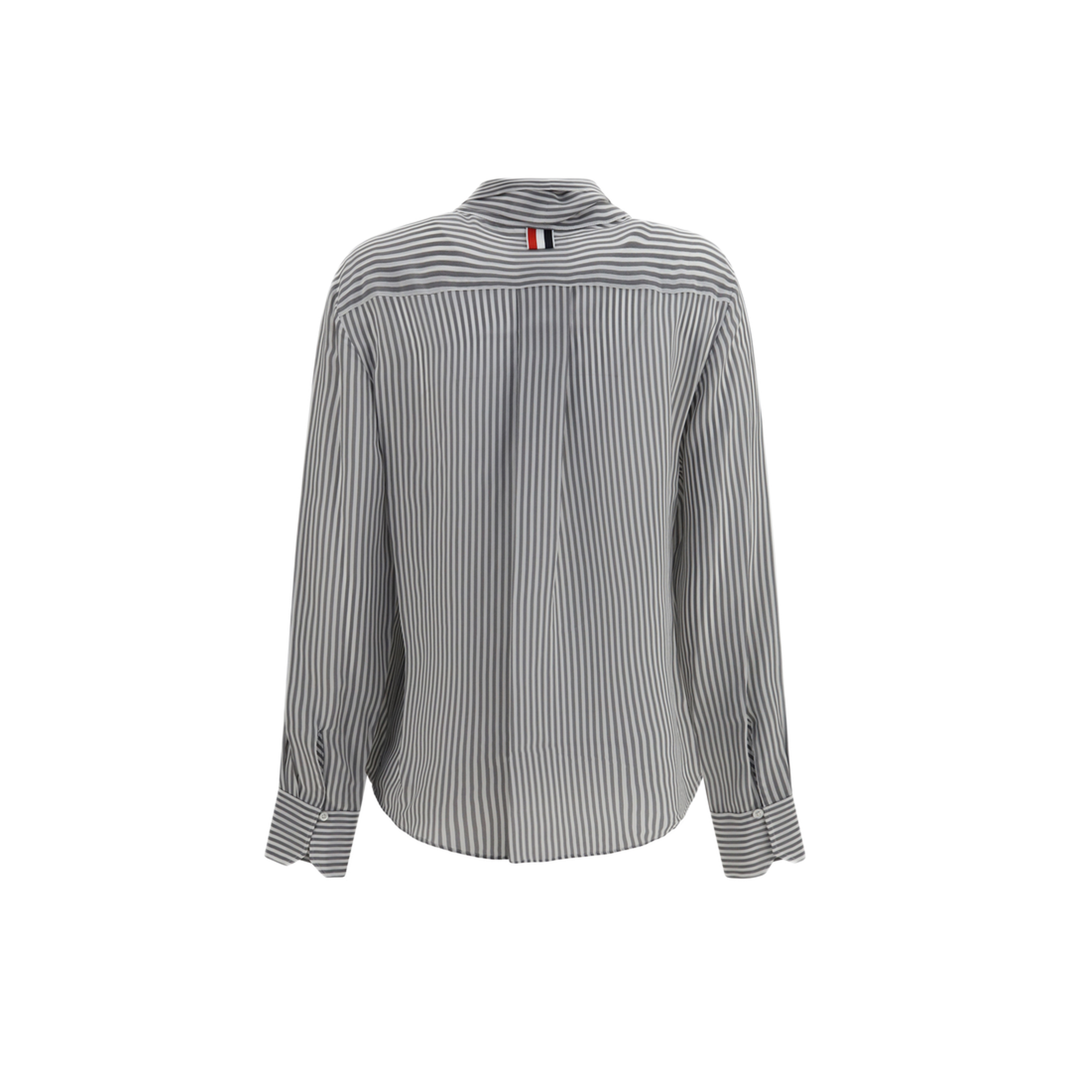 MAYFEYR - Thom Browne - Striped Silk Shirt With Removable Collar - FLL210A06205
