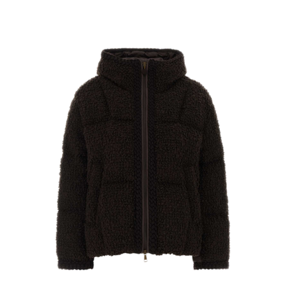 Cristallin Hooded Wool Blend Short Down Jacket