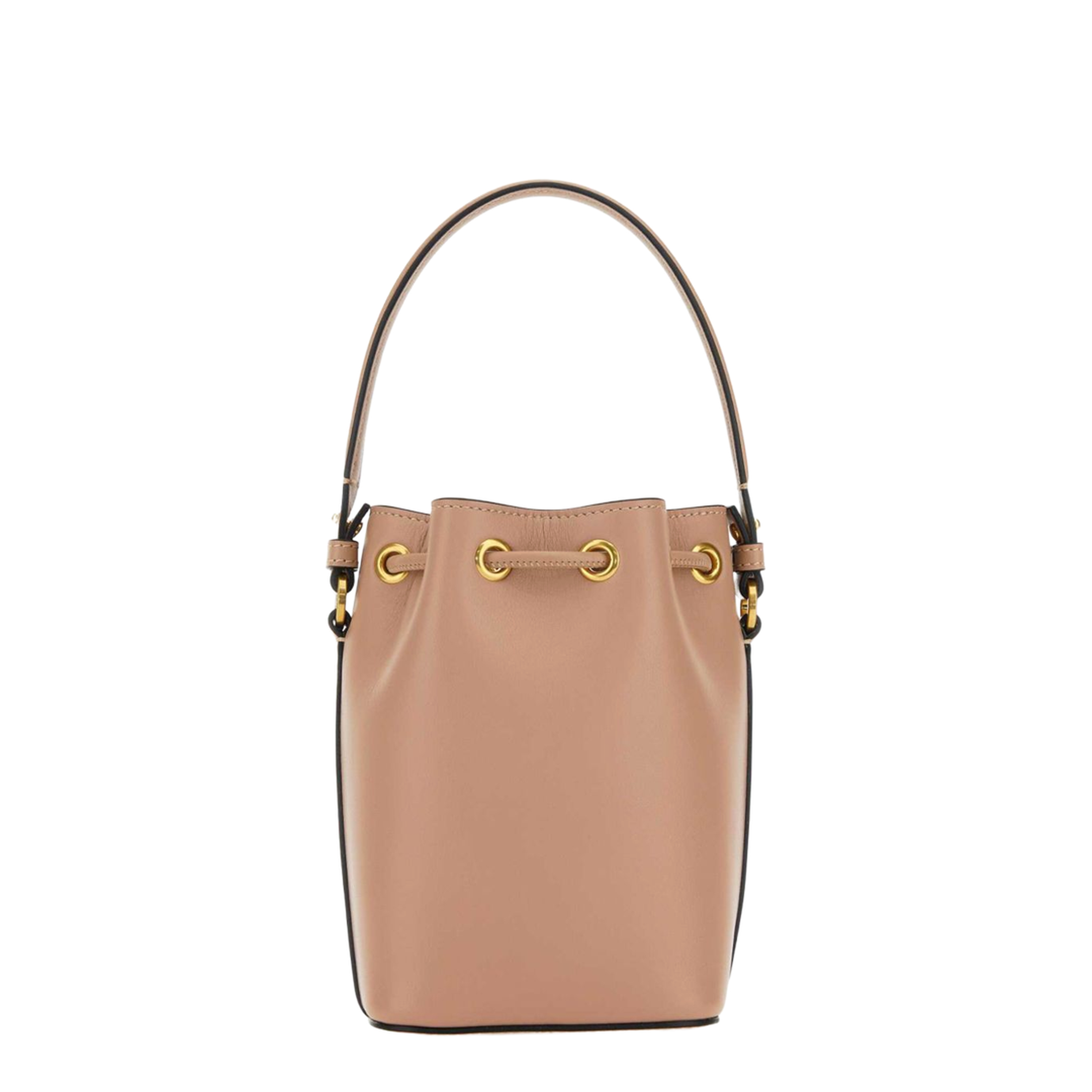 VLogo Signature Mini Lambskin Bucket Bag - Powder Beige