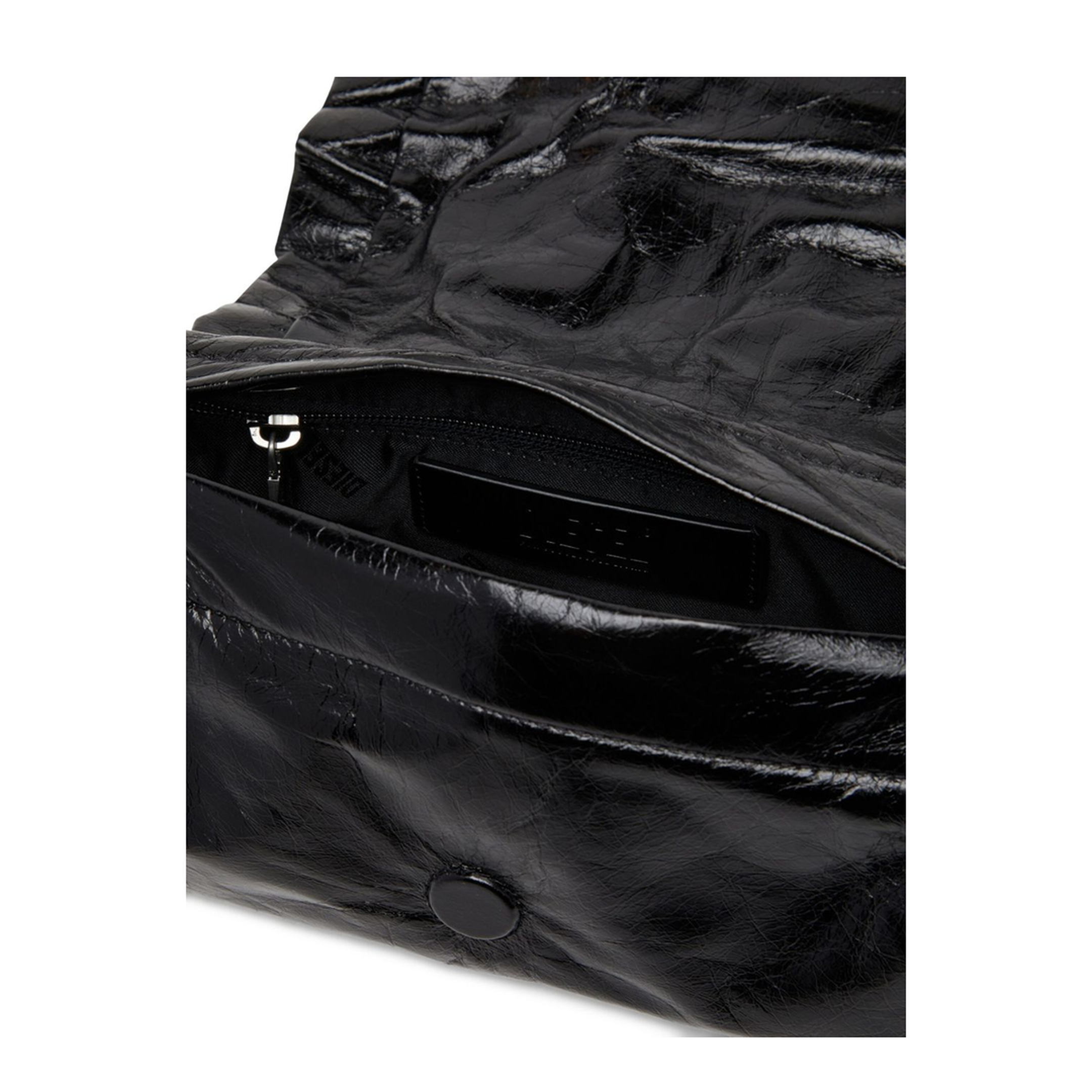 Scrunch-D-Small Shoulder Bag In Shiny Scrunched Leather