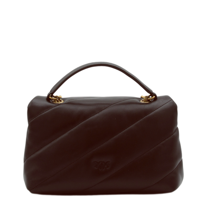 Love Puff Sheep Leather Crossbody - Marrone Marasca Antique Gold