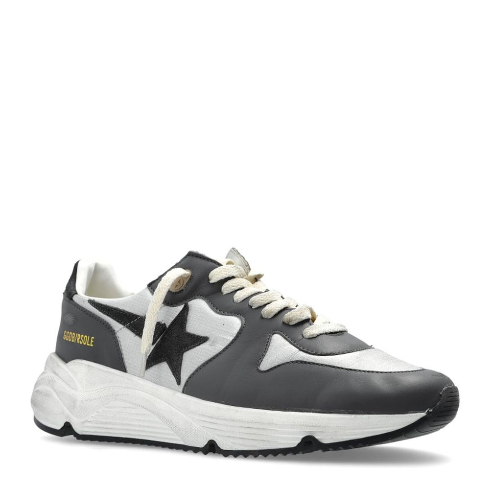 Running Sole in Gray Nylon and Black Nappa Leather