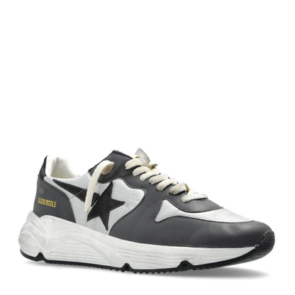 Running Sole in Gray Nylon and Black Nappa Leather