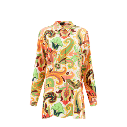 Silk Paisley Shirt In Green