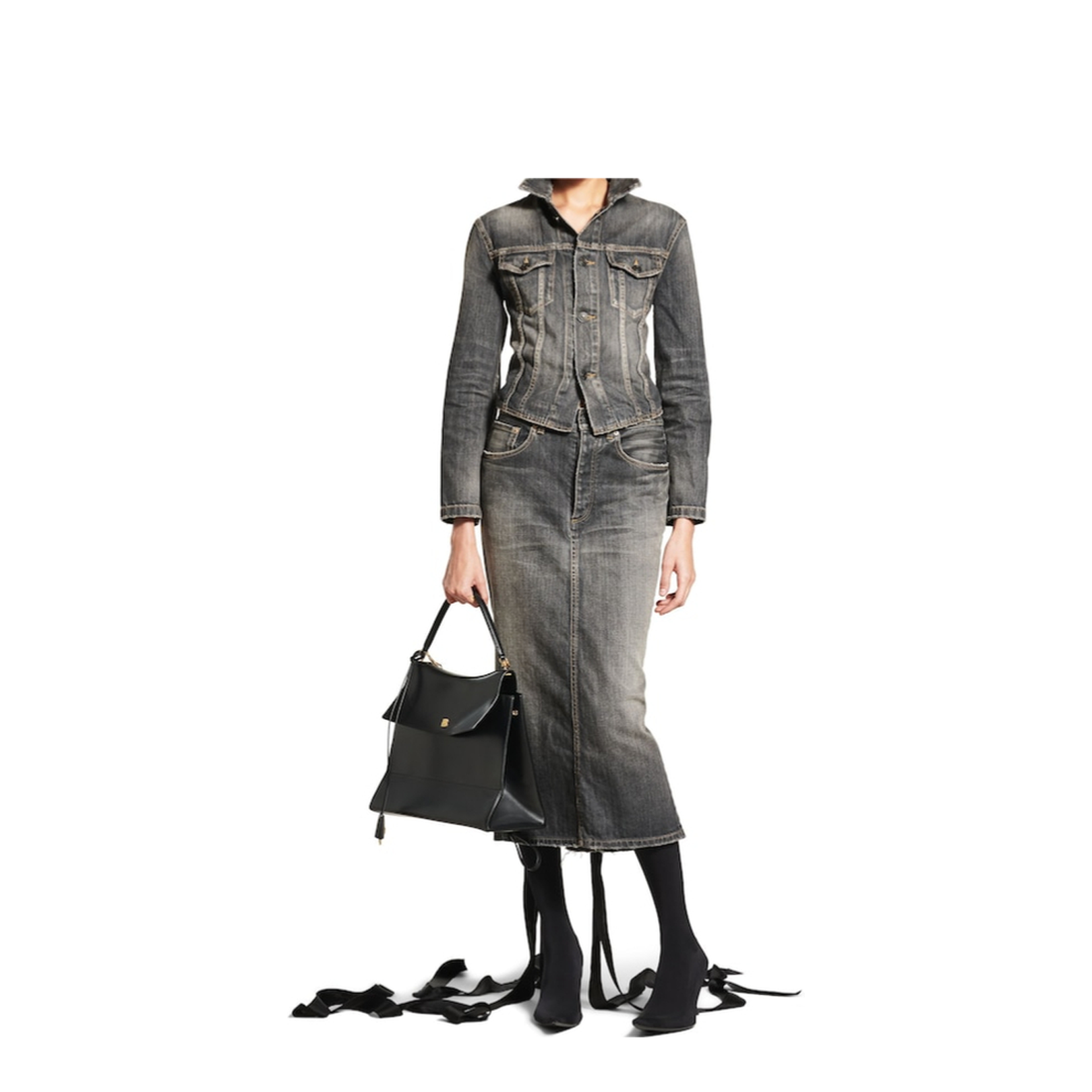 Jacket with Lace in Dark Gray