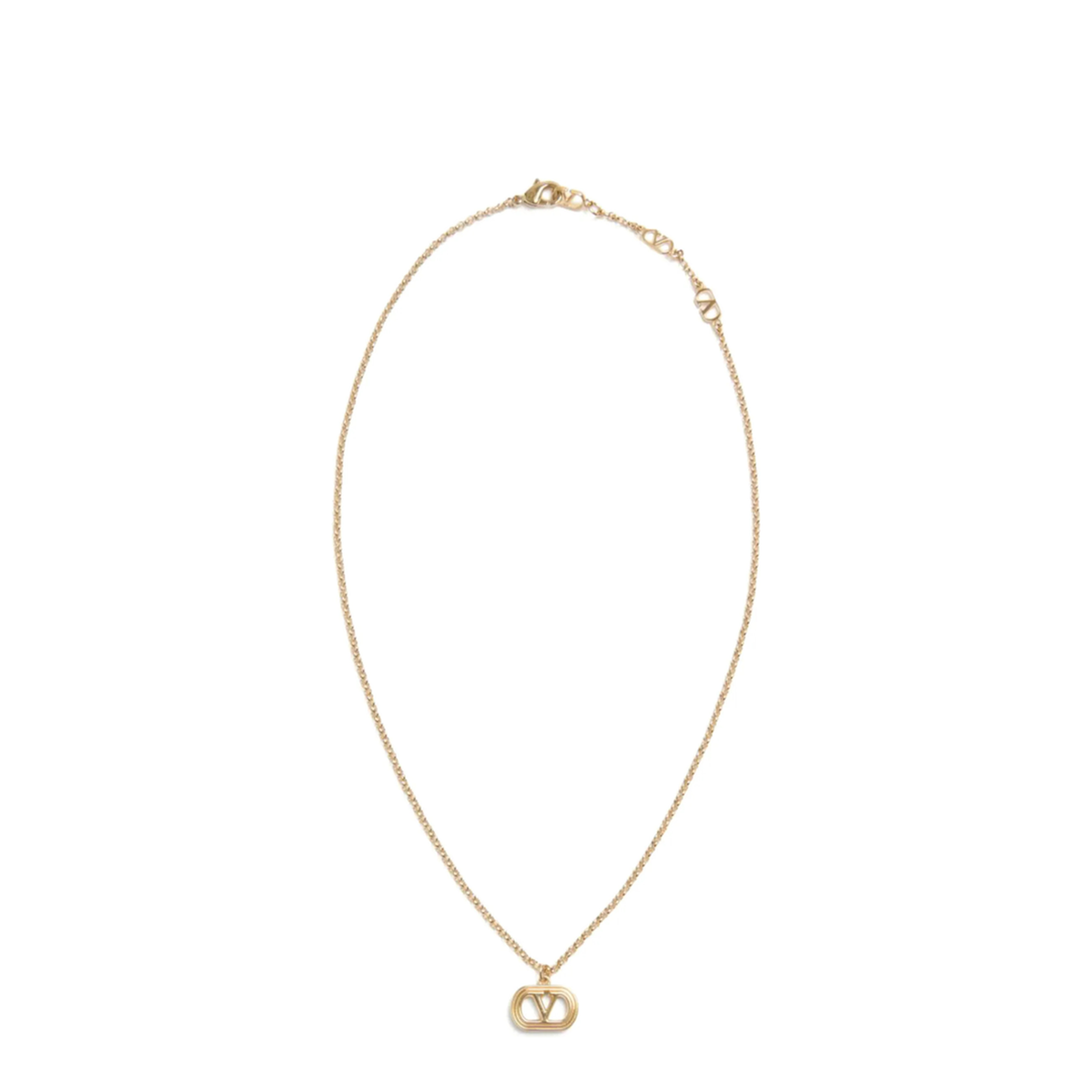 Gold Metal Vlogo Signature Necklace