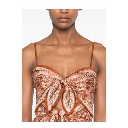 Aster Scarf Print Midi Dress