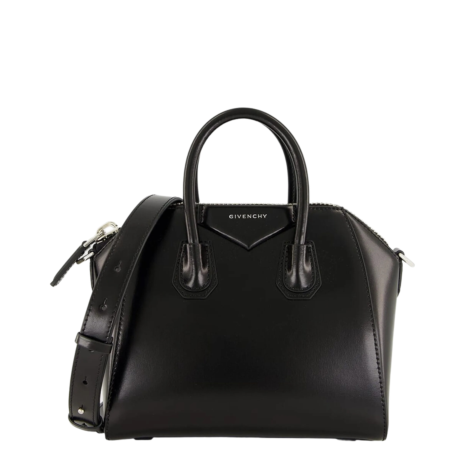 Antigona Mini Leather Shoulder Bag in Black