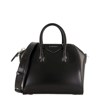 Antigona Mini Leather Shoulder Bag in Black