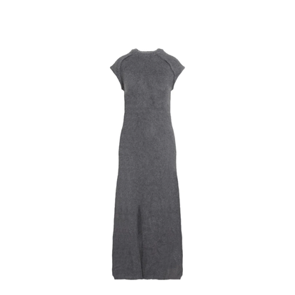 Knit Grey Virgin Wool Long Dress