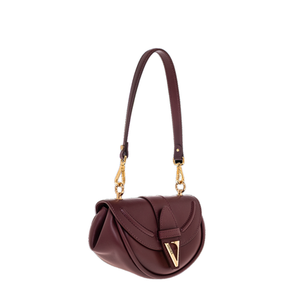 Virtus Small Calf Leather Shoulder Bag - Burgundy