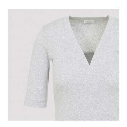 MAYFEYR - Brunello Cucinelli - V-Neck Ribbed T-Shirt - M0TC8EL692