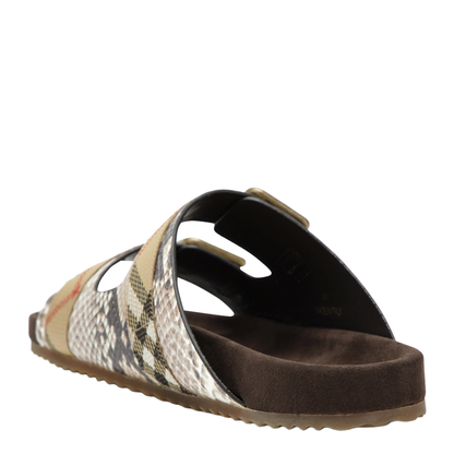 Urchin Sandals in Leather with Python Print