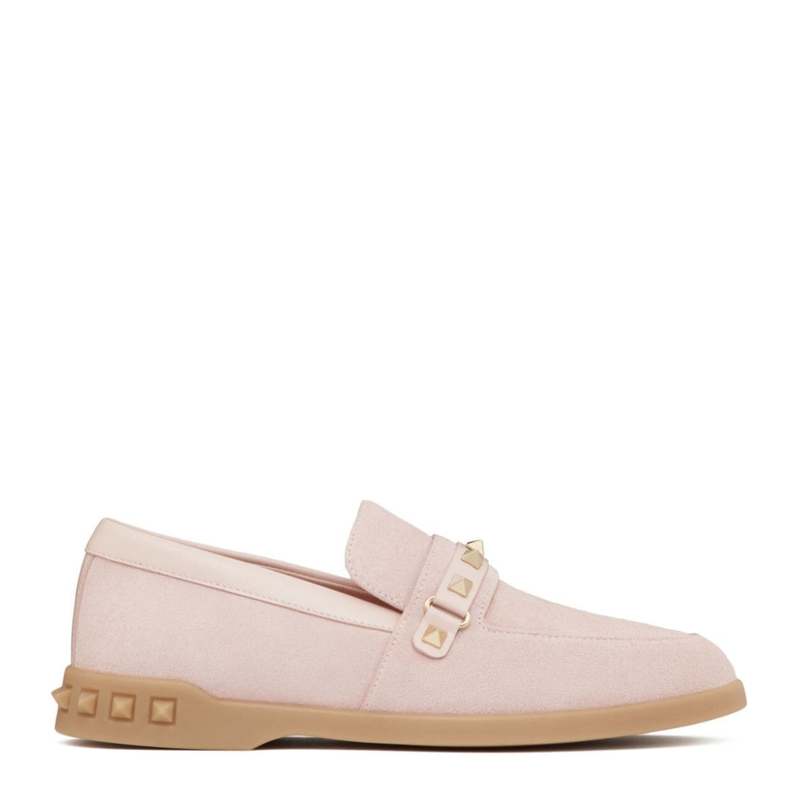 Pink Calf Suede Moccasins