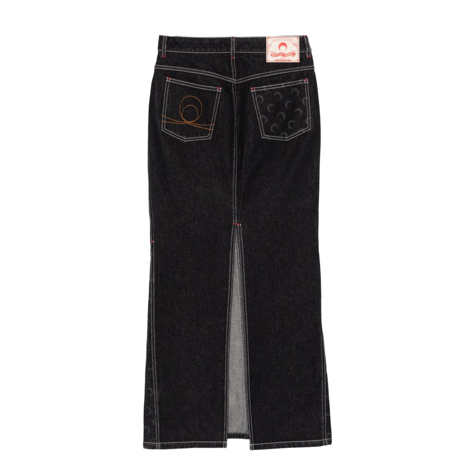 Crescent Moon Denim Long Skirt