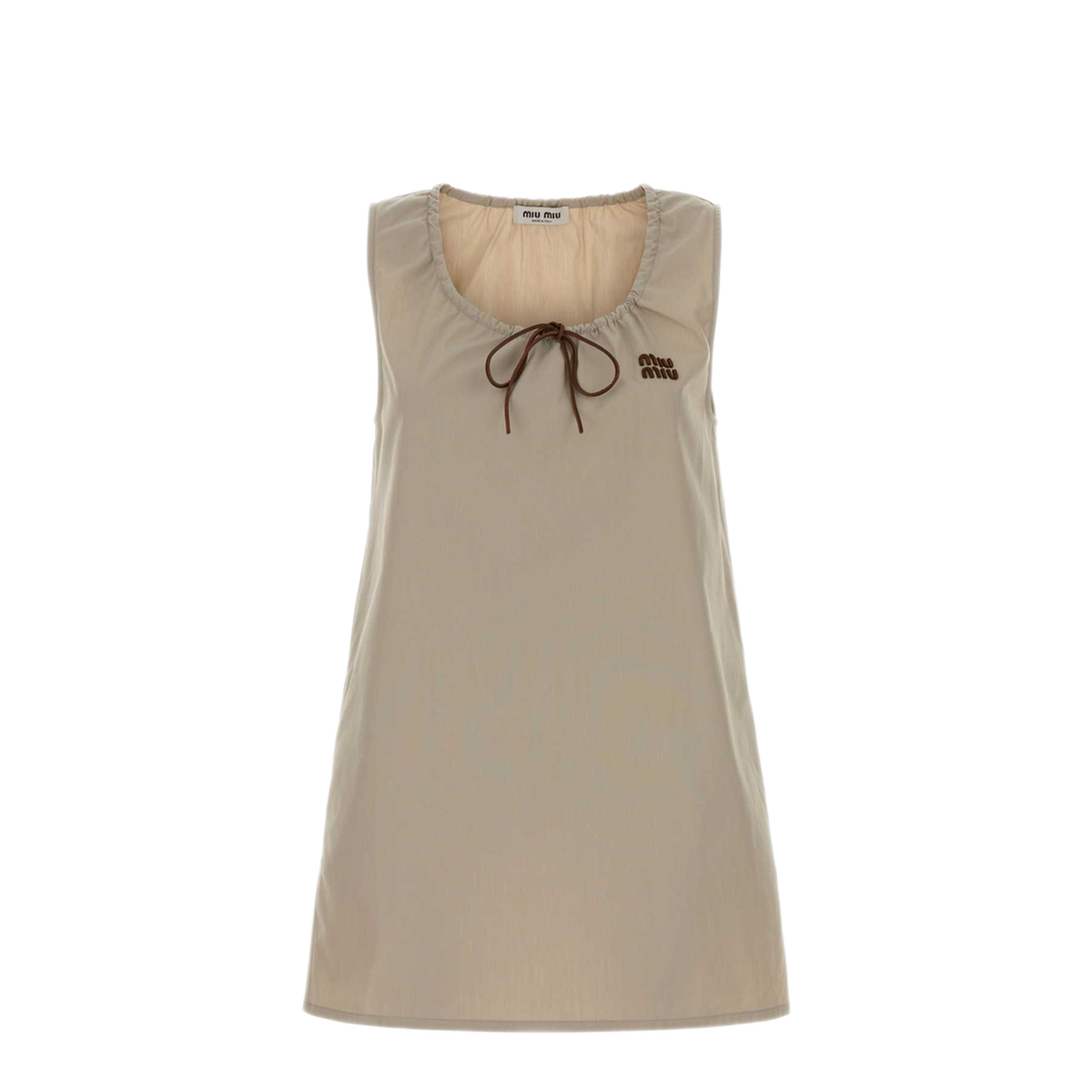 MAYFEYR - Miu Miu - Cappuccino Cotton Mini Dress - MF6414SOOO12NSF0A08