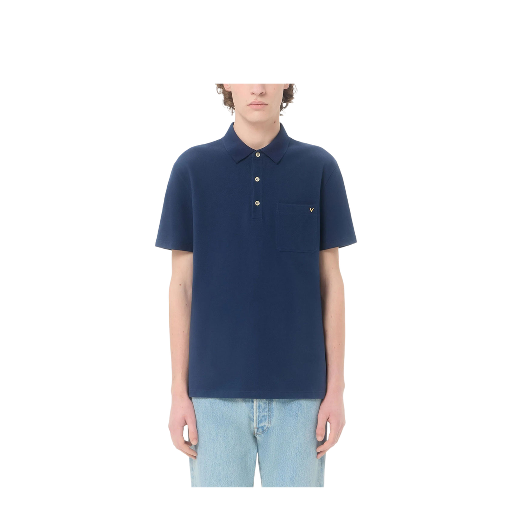 MAYFEYR - Valentino - Polo Shirt In Cotton Piqué With Vgold - VMH04VBMD
