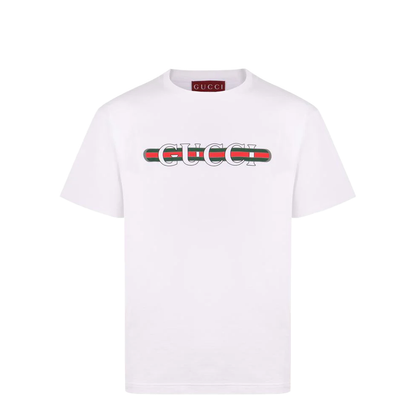 Printed Cotton Jersey T-Shirt in White
