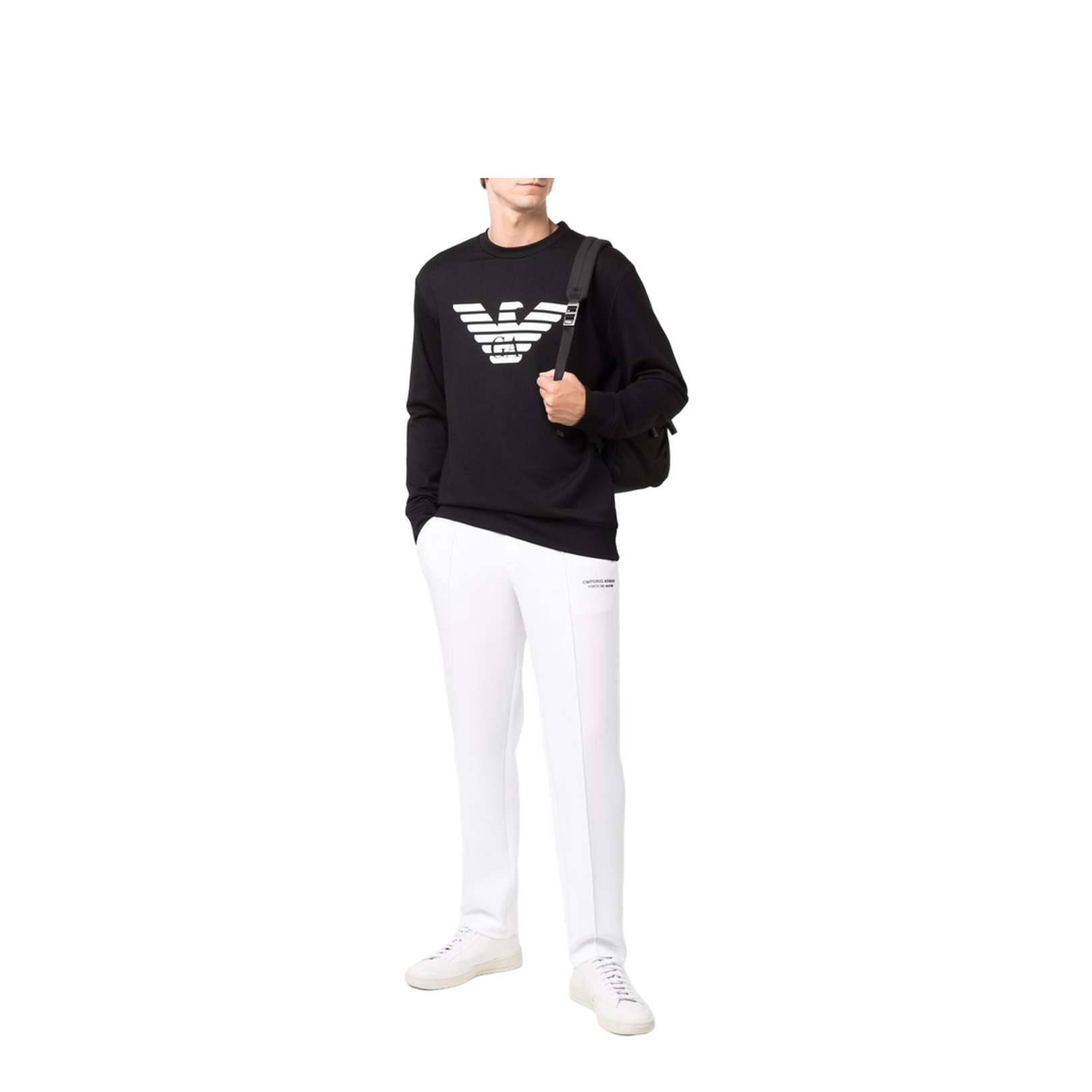Black Cotton-Modal Blend Logo Print Sweatshirt – MAYFEYR