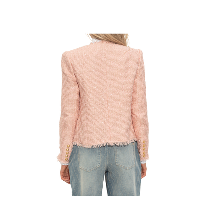 Sequin Tweed Jacket Pink