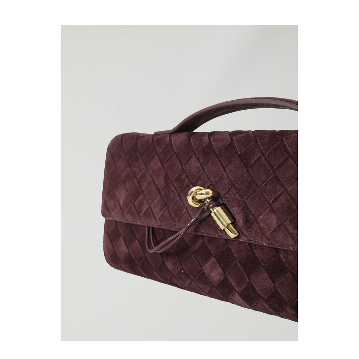 MAYFEYR - Bottega Veneta - Burgundy Suede Clutch Bag - 741511V60F16147