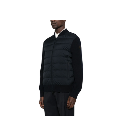 Nylon Down Jacket with Wool Sleeves