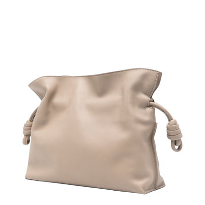 Flamenco Medium Calfskin Clutch Bag - Beige