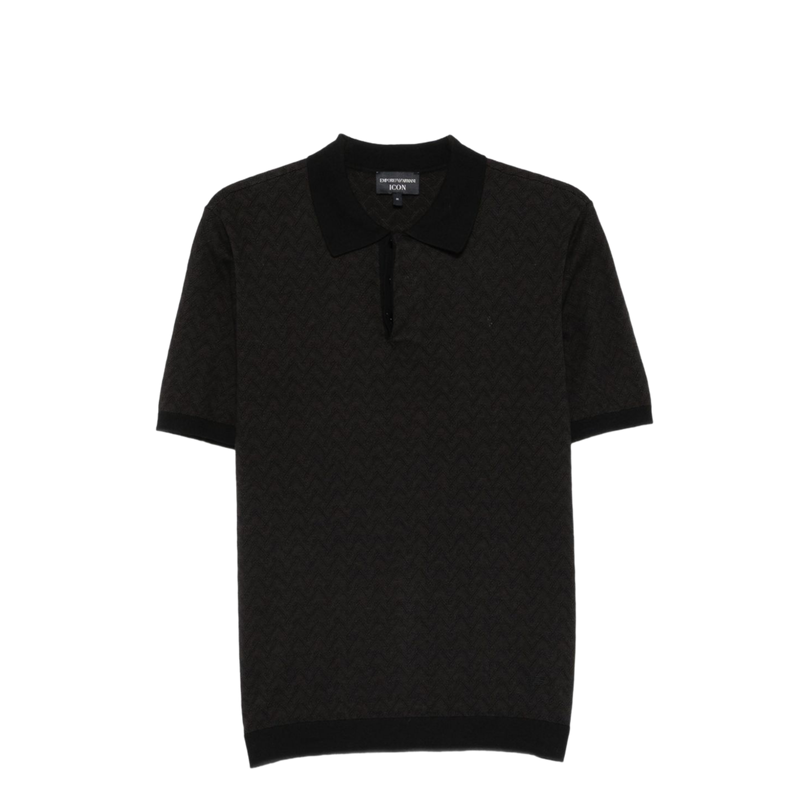 Icon Polo-Collar Jumper in Chevron-Motif Jacquard