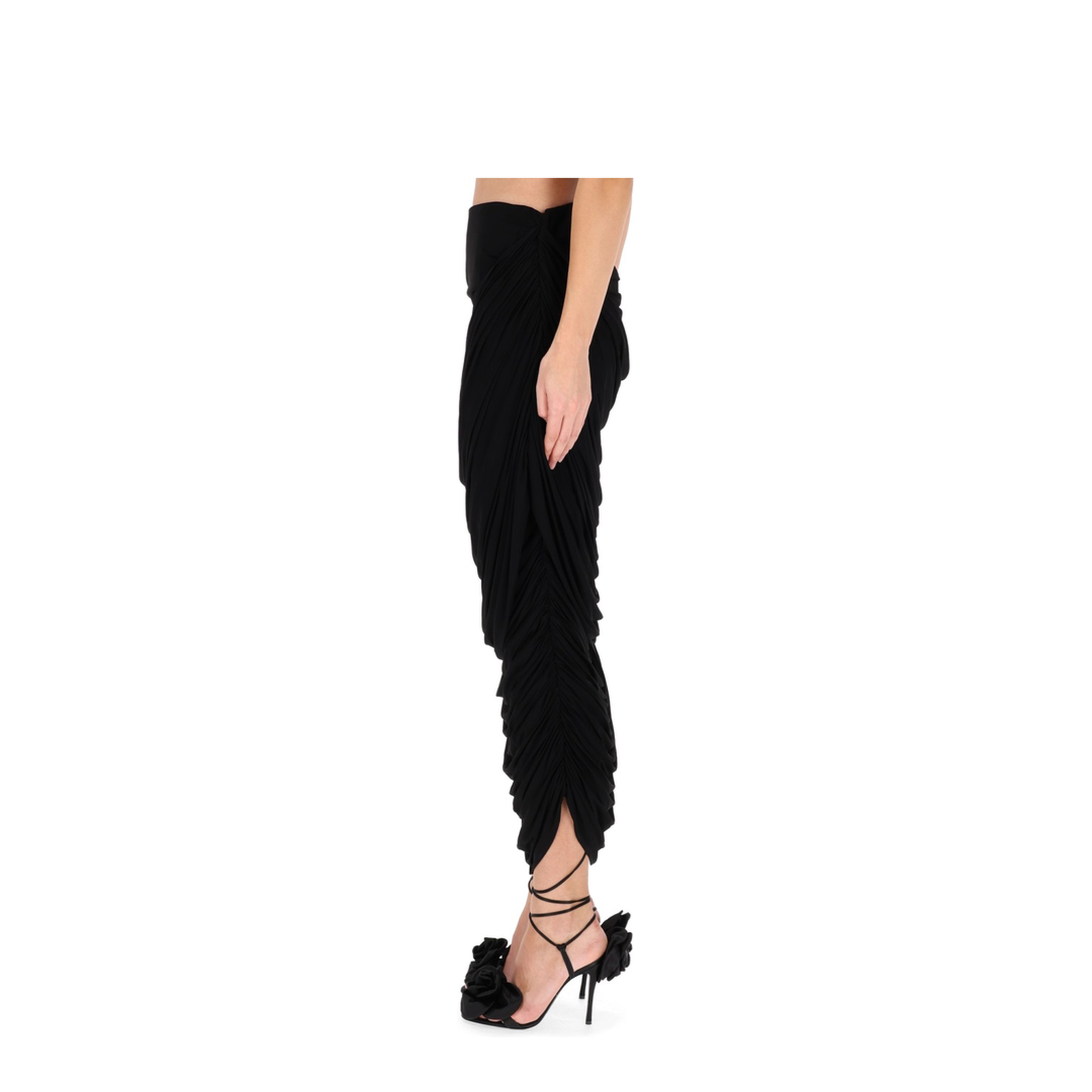 MAYFEYR - Magda Butrym - Draped Midi Skirt - 221925BLACK