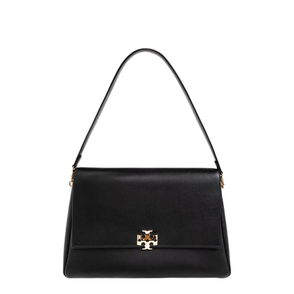 Charlie Large Leather Shoulder Bag - Black