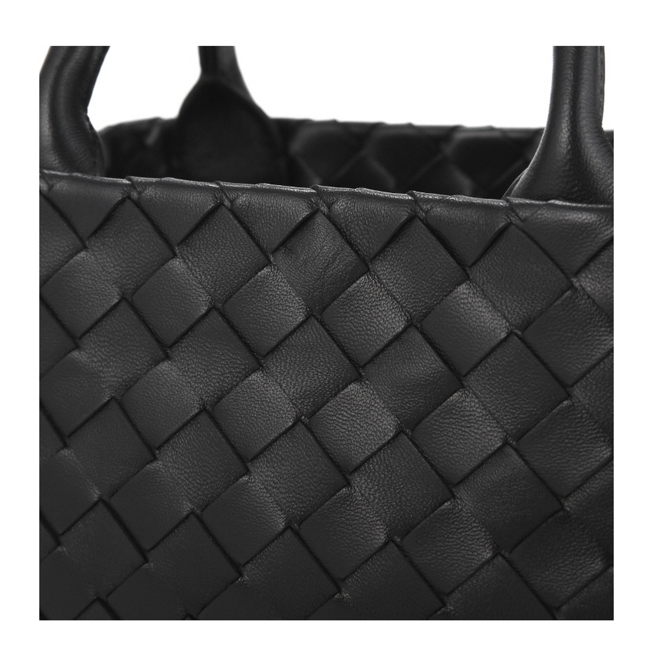 Intrecciato Roma Top Handle Bag Black