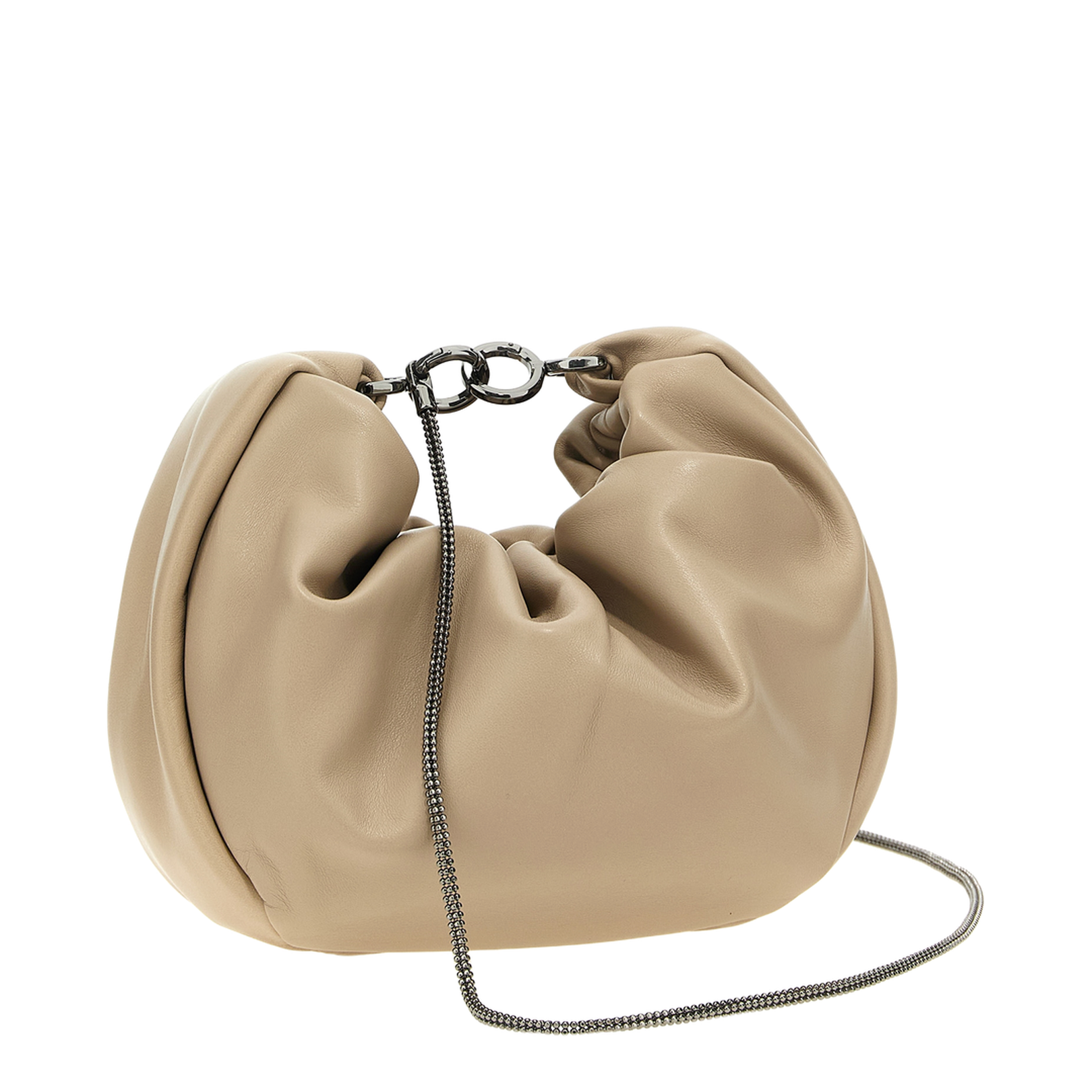 Brioche Hobo Soft Bag With Precious Chain