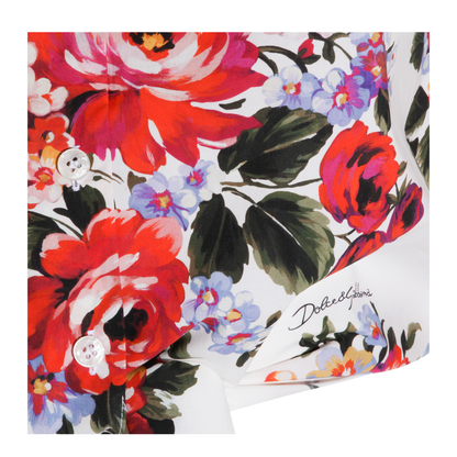 Floral Print Crop Shirt